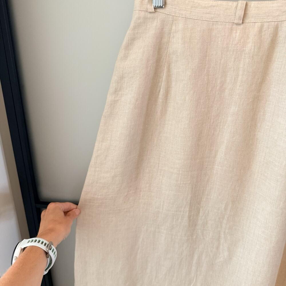 Vintage Brooks Brothers Linen Maxi Skirt Size 2 Button Front Pockets A-Line - Picture 14 of 14